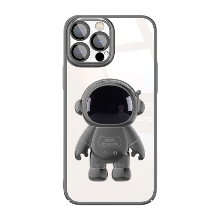 Estuche para teléfono con soporte de astronauta para PC de galvanoplastia con película de lente