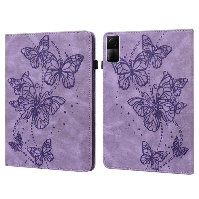 Estuche para tableta de cuero con patrón de mariposa en relieve, For OPPO Pad Air 2022, For Realme Pad X, For Xiaomi Redmi Pad 10.61, For Nokia T20 10.4 2021, For Lenovo Tab M10 3rd Gen