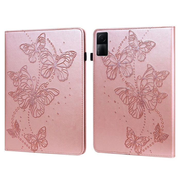 Estuche para tableta de cuero con patrón de mariposa en relieve, For OPPO Pad Air 2022, For Realme Pad X, For Xiaomi Redmi Pad 10.61, For Nokia T20 10.4 2021, For Lenovo Tab M10 3rd Gen