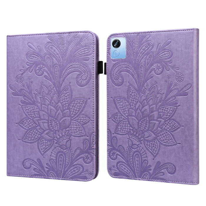 Estuche para tableta de cuero con estampado de flores de encaje, For Lenovo Tab M10 3rd Gen, For OPPO Pad Air 2022, For Realme Pad X, For Xiaomi Redmi Pad 10.61, For Nokia T20 10.4 2021