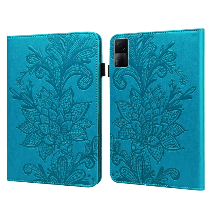 Estuche para tableta de cuero con estampado de flores de encaje, For Lenovo Tab M10 3rd Gen, For OPPO Pad Air 2022, For Realme Pad X, For Xiaomi Redmi Pad 10.61, For Nokia T20 10.4 2021