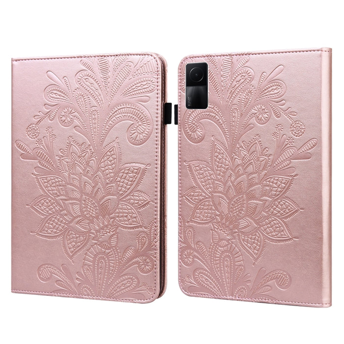 Estuche para tableta de cuero con estampado de flores de encaje, For Lenovo Tab M10 3rd Gen, For OPPO Pad Air 2022, For Realme Pad X, For Xiaomi Redmi Pad 10.61, For Nokia T20 10.4 2021