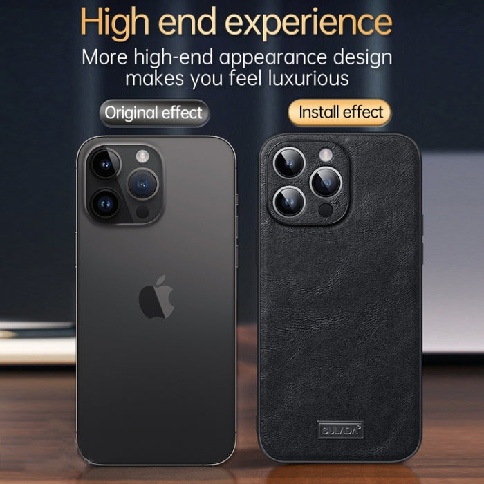 SULADA TPU a prueba de golpes + Funda de cuero hecha a mano para teléfono, For iPhone 14, For iPhone 14 Plus, For iPhone 14 Pro, For iPhone 14 Pro Max