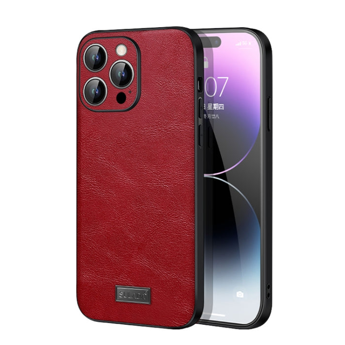 SULADA TPU a prueba de golpes + Funda de cuero hecha a mano para teléfono, For iPhone 14, For iPhone 14 Plus, For iPhone 14 Pro, For iPhone 14 Pro Max