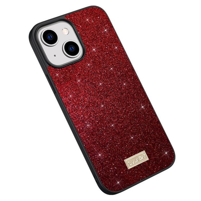 SULADA PC + TPU Funda de cuero con purpurina para teléfono