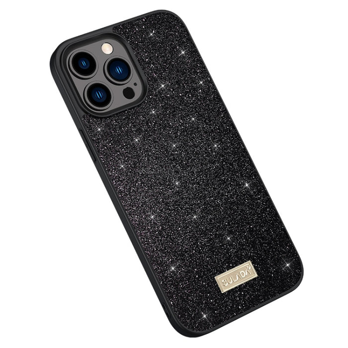 SULADA PC + TPU Funda de cuero con purpurina para teléfono