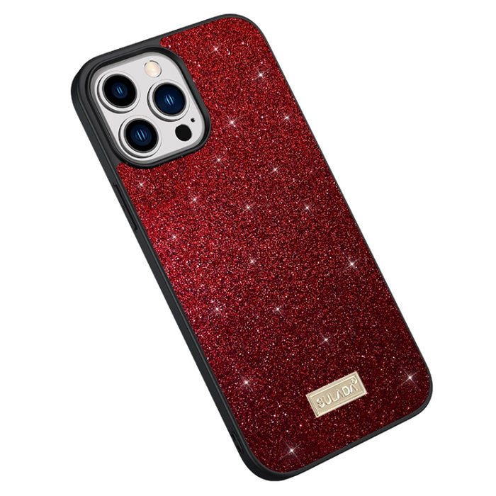 SULADA PC + TPU Funda de cuero con purpurina para teléfono