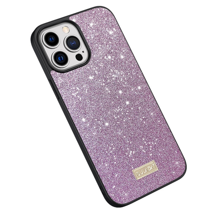 SULADA PC + TPU Funda de cuero con purpurina para teléfono