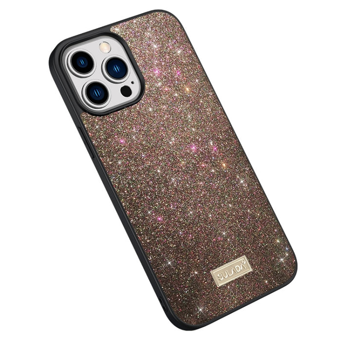SULADA PC + TPU Funda de cuero con purpurina para teléfono
