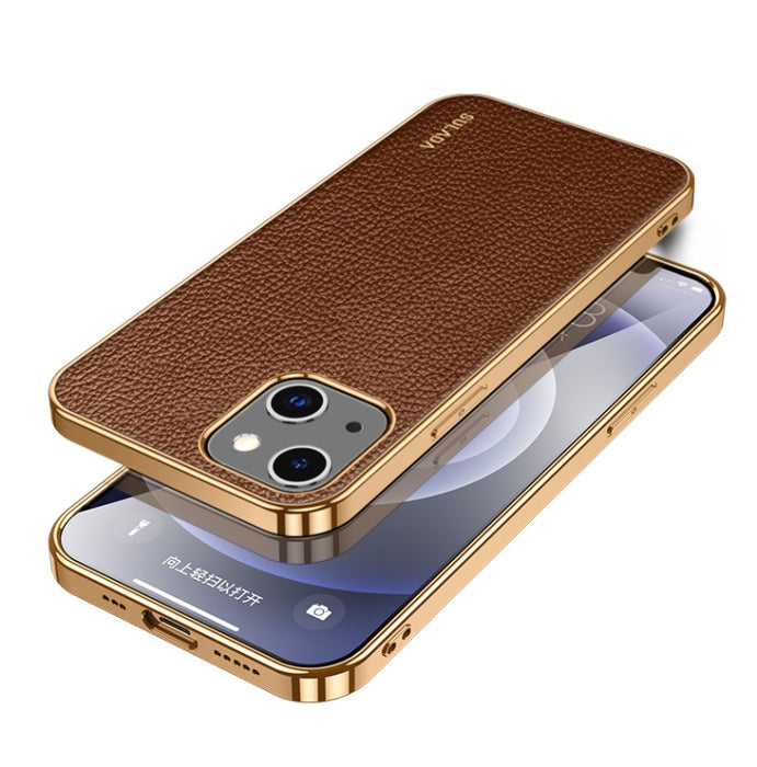 SULADA TPU a prueba de golpes + Funda de cuero hecha a mano para teléfono