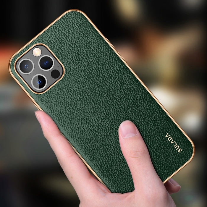 SULADA TPU a prueba de golpes + Funda de cuero hecha a mano para teléfono