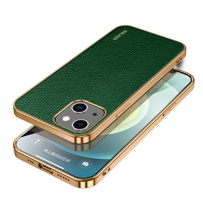 SULADA TPU a prueba de golpes + Funda de cuero hecha a mano para teléfono
