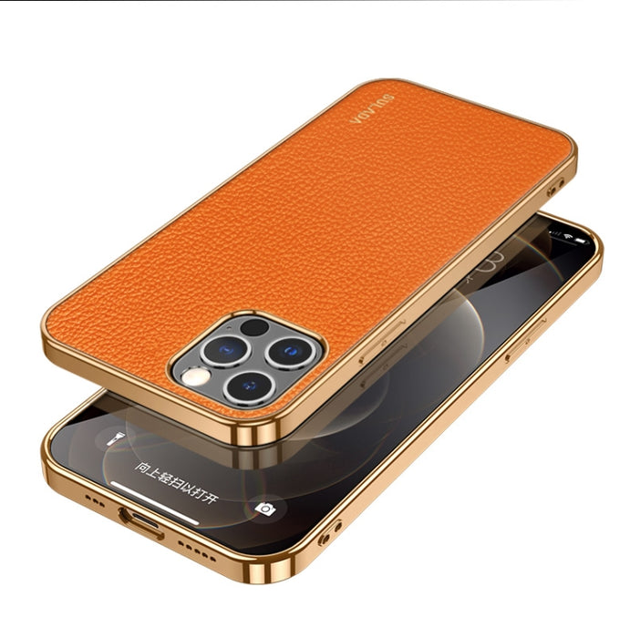 SULADA TPU a prueba de golpes + Funda de cuero hecha a mano para teléfono