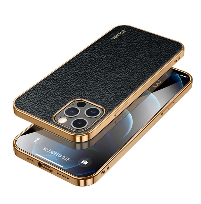 SULADA TPU a prueba de golpes + Funda de cuero hecha a mano para teléfono