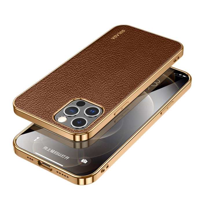 SULADA TPU a prueba de golpes + Funda de cuero hecha a mano para teléfono