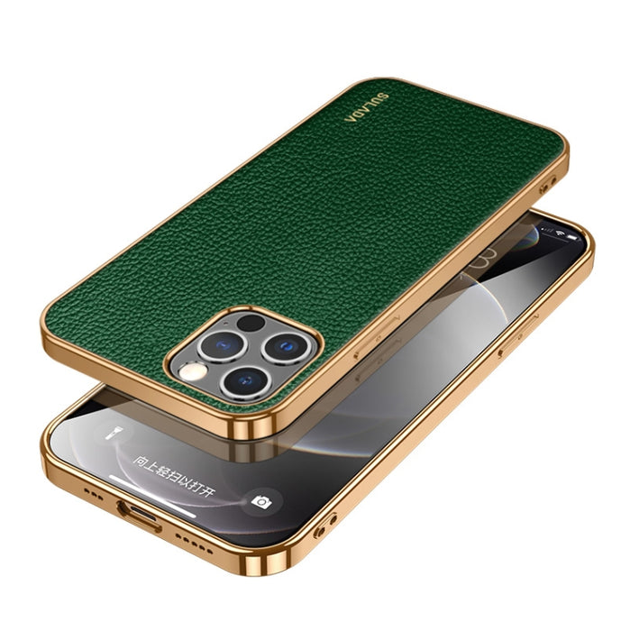 SULADA TPU a prueba de golpes + Funda de cuero hecha a mano para teléfono