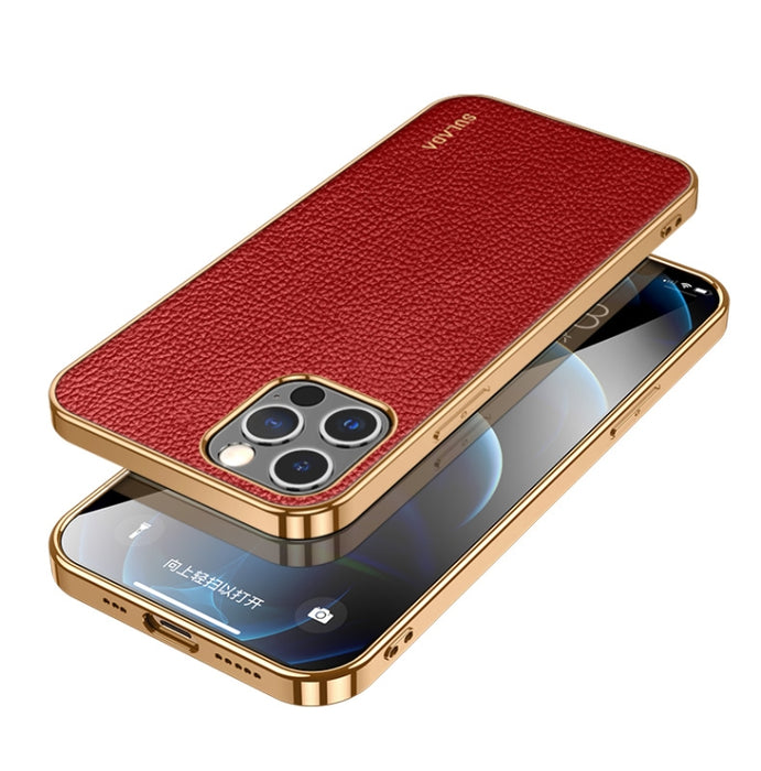 SULADA TPU a prueba de golpes + Funda de cuero hecha a mano para teléfono