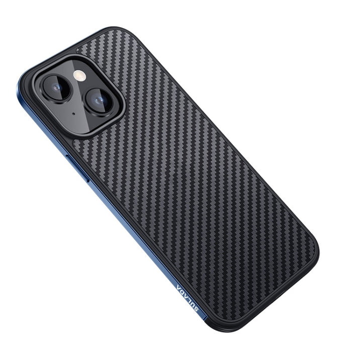 SULADA Fibra de carbono texturizada a prueba de golpes Metal + TPU Frame Case