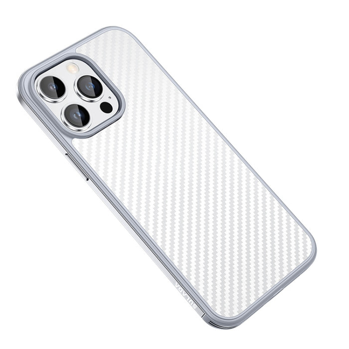 SULADA Fibra de carbono texturizada a prueba de golpes Metal + TPU Frame Case