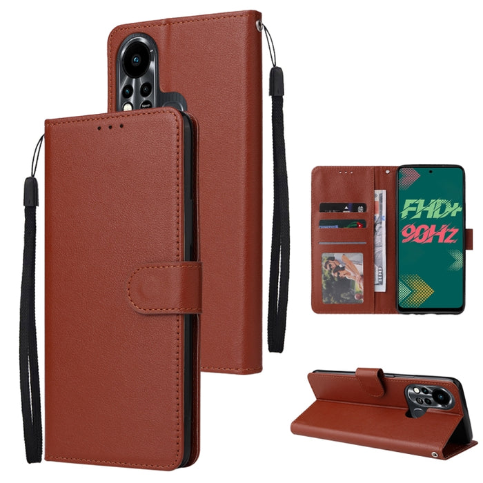 Estuche multifuncional de cuero con tapa horizontal y tres ranuras para tarjetas, For Infinix Note 11s, For Infinix Note 11 Pro, For Infinix Note 10 Pro, For Infinix Hot 11s, For Infinix Hot 10, For Infinix Hot 10s, For Infinix Hot 10i                 ...