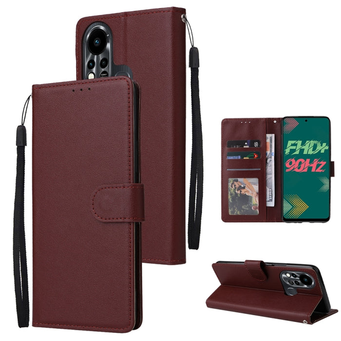 Estuche multifuncional de cuero con tapa horizontal y tres ranuras para tarjetas, For Infinix Note 11s, For Infinix Note 11 Pro, For Infinix Note 10 Pro, For Infinix Hot 11s, For Infinix Hot 10, For Infinix Hot 10s, For Infinix Hot 10i                 ...