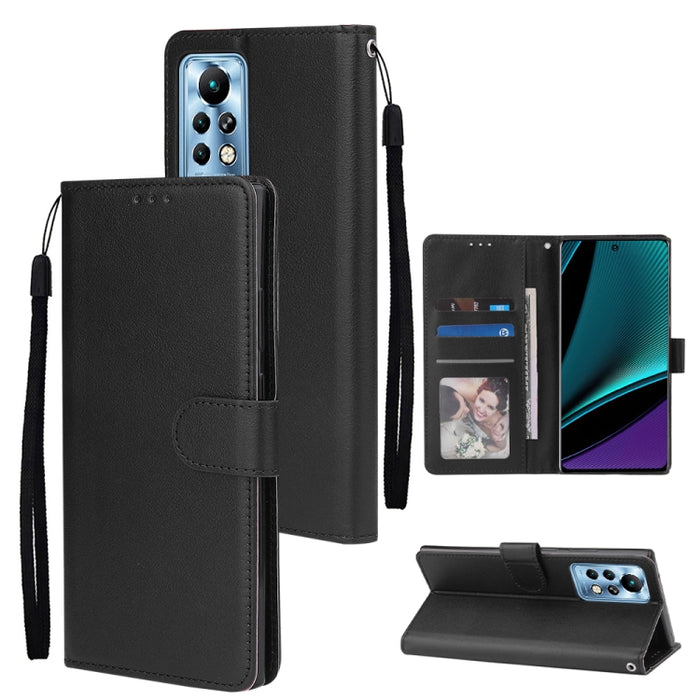 Estuche multifuncional de cuero con tapa horizontal y tres ranuras para tarjetas, For Infinix Note 11s, For Infinix Note 11 Pro, For Infinix Note 10 Pro, For Infinix Hot 11s, For Infinix Hot 10, For Infinix Hot 10s, For Infinix Hot 10i                 ...