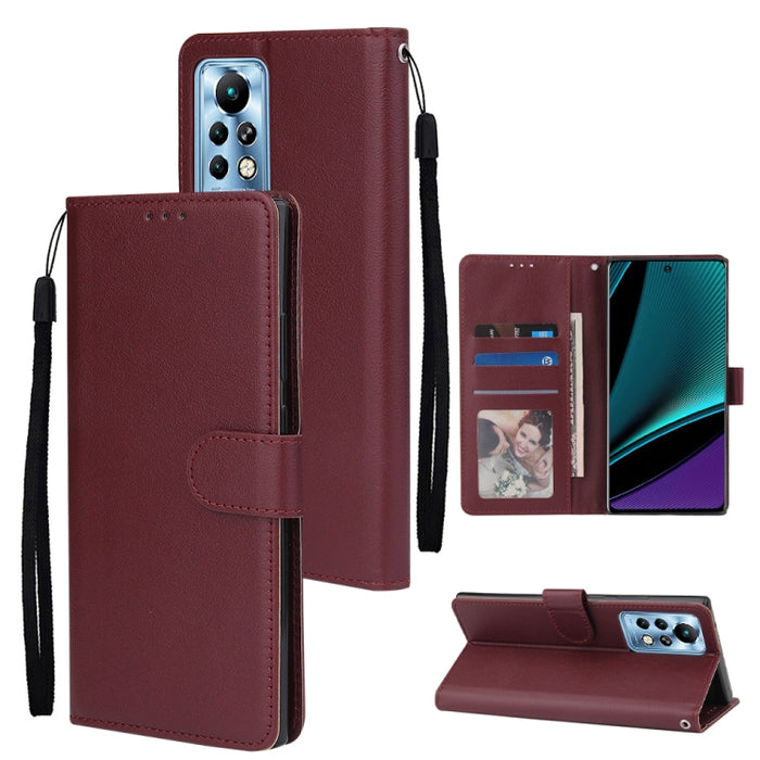 Estuche multifuncional de cuero con tapa horizontal y tres ranuras para tarjetas, For Infinix Note 11s, For Infinix Note 11 Pro, For Infinix Note 10 Pro, For Infinix Hot 11s, For Infinix Hot 10, For Infinix Hot 10s, For Infinix Hot 10i                 ...