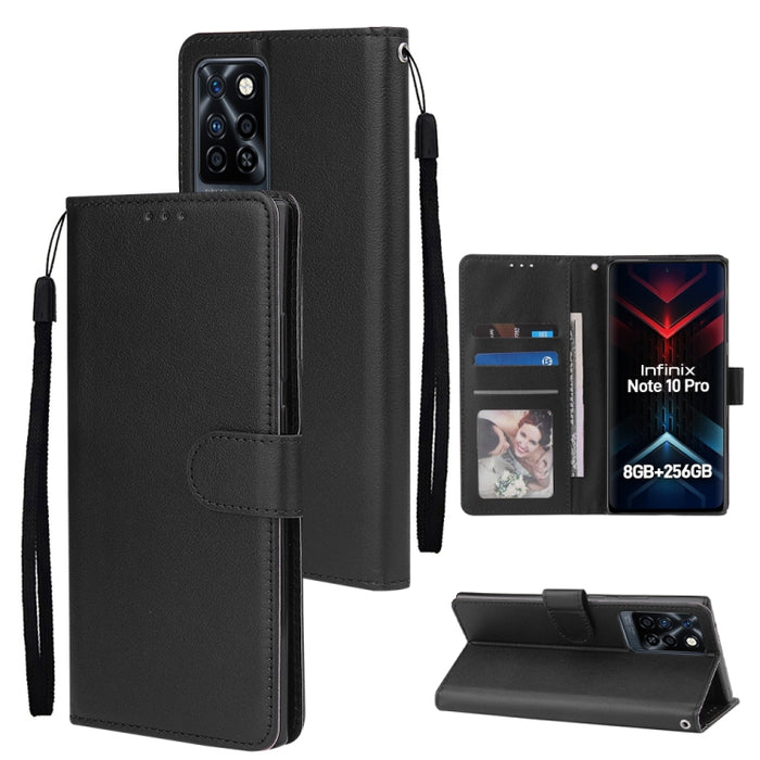 Estuche multifuncional de cuero con tapa horizontal y tres ranuras para tarjetas, For Infinix Note 11s, For Infinix Note 11 Pro, For Infinix Note 10 Pro, For Infinix Hot 11s, For Infinix Hot 10, For Infinix Hot 10s, For Infinix Hot 10i                 ...