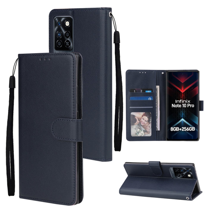 Estuche multifuncional de cuero con tapa horizontal y tres ranuras para tarjetas, For Infinix Note 11s, For Infinix Note 11 Pro, For Infinix Note 10 Pro, For Infinix Hot 11s, For Infinix Hot 10, For Infinix Hot 10s, For Infinix Hot 10i                 ...