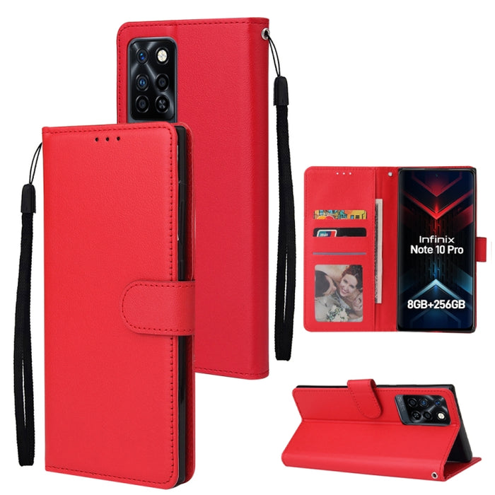 Estuche multifuncional de cuero con tapa horizontal y tres ranuras para tarjetas, For Infinix Note 11s, For Infinix Note 11 Pro, For Infinix Note 10 Pro, For Infinix Hot 11s, For Infinix Hot 10, For Infinix Hot 10s, For Infinix Hot 10i                 ...