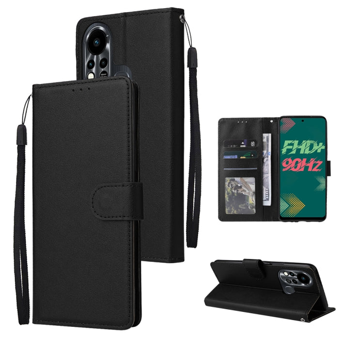 Estuche multifuncional de cuero con tapa horizontal y tres ranuras para tarjetas, For Infinix Note 11s, For Infinix Note 11 Pro, For Infinix Note 10 Pro, For Infinix Hot 11s, For Infinix Hot 10, For Infinix Hot 10s, For Infinix Hot 10i                 ...