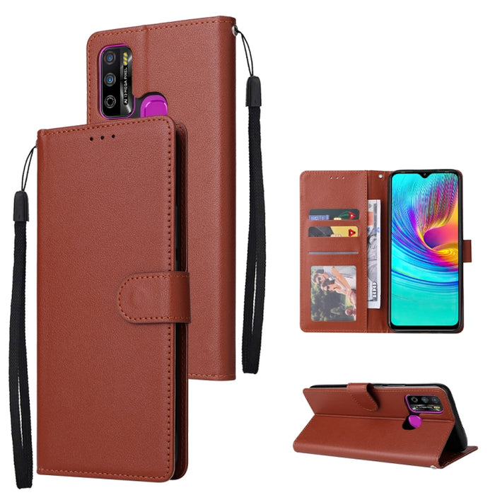 Estuche multifuncional de cuero con tapa horizontal y tres ranuras para tarjetas, For Infinix Note 11s, For Infinix Note 11 Pro, For Infinix Note 10 Pro, For Infinix Hot 11s, For Infinix Hot 10, For Infinix Hot 10s, For Infinix Hot 10i                 ...