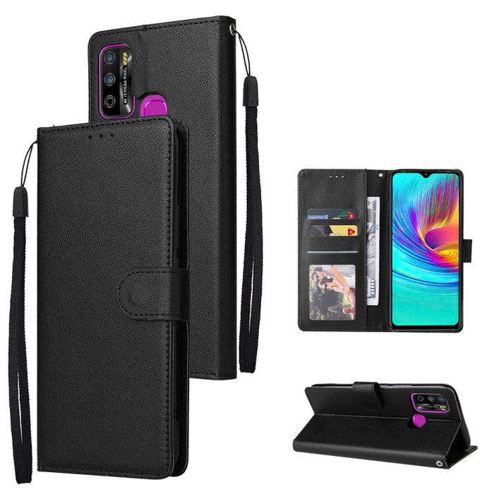 Estuche multifuncional de cuero con tapa horizontal y tres ranuras para tarjetas, For Infinix Note 11s, For Infinix Note 11 Pro, For Infinix Note 10 Pro, For Infinix Hot 11s, For Infinix Hot 10, For Infinix Hot 10s, For Infinix Hot 10i                 ...