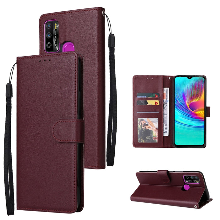 Estuche multifuncional de cuero con tapa horizontal y tres ranuras para tarjetas, For Infinix Note 11s, For Infinix Note 11 Pro, For Infinix Note 10 Pro, For Infinix Hot 11s, For Infinix Hot 10, For Infinix Hot 10s, For Infinix Hot 10i                 ...