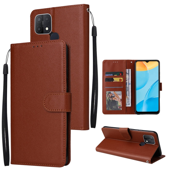 Estuche multifuncional de cuero con tapa horizontal y tres ranuras para tarjetas, For OPPO A15 / A15s / A35, For OPPO A5 / A3s / A12e / C1, For OPPO A37, For vivo Y31, For vivo Y91C / Y1s, For vivo Y53, For Xiaomi Redmi 10C