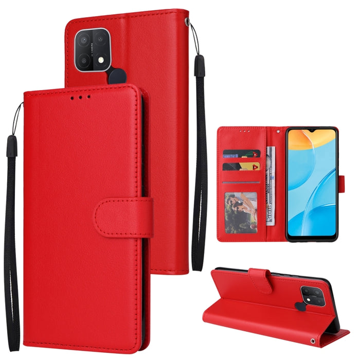 Estuche multifuncional de cuero con tapa horizontal y tres ranuras para tarjetas, For OPPO A15 / A15s / A35, For OPPO A5 / A3s / A12e / C1, For OPPO A37, For vivo Y31, For vivo Y91C / Y1s, For vivo Y53, For Xiaomi Redmi 10C