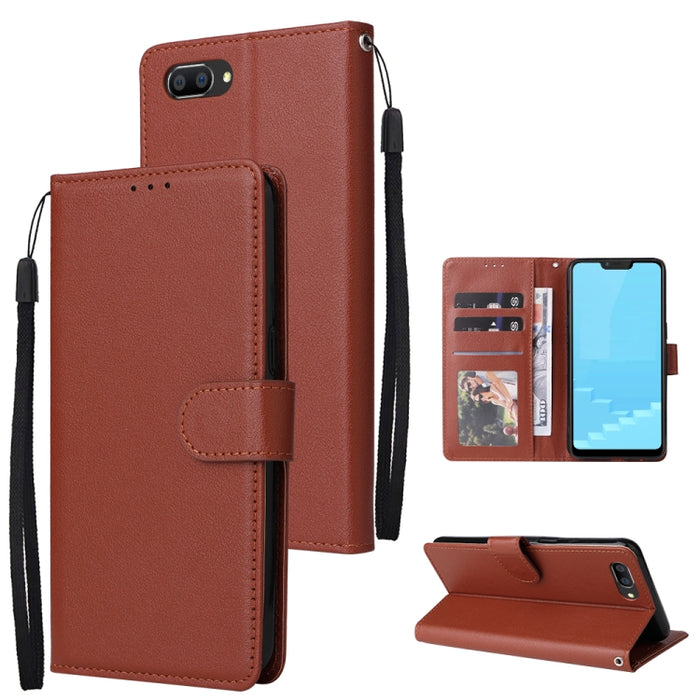 Estuche multifuncional de cuero con tapa horizontal y tres ranuras para tarjetas, For OPPO A15 / A15s / A35, For OPPO A5 / A3s / A12e / C1, For OPPO A37, For vivo Y31, For vivo Y91C / Y1s, For vivo Y53, For Xiaomi Redmi 10C
