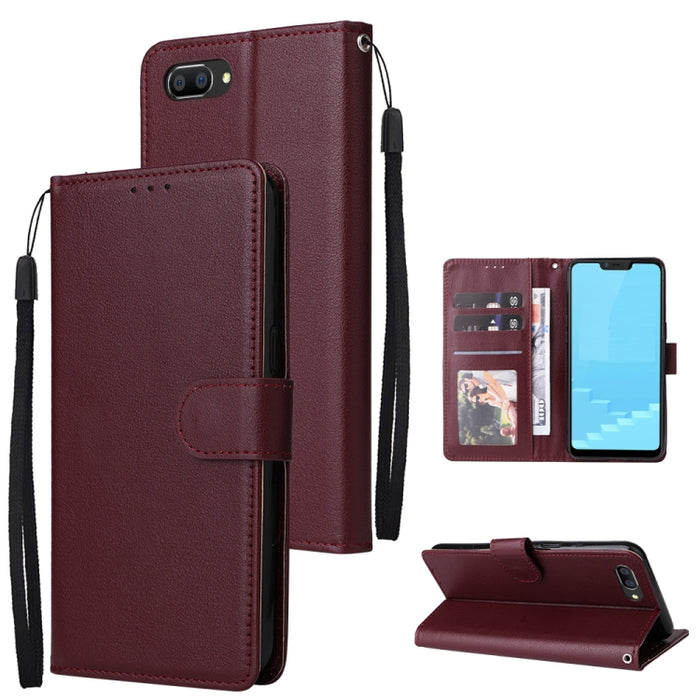 Estuche multifuncional de cuero con tapa horizontal y tres ranuras para tarjetas, For OPPO A15 / A15s / A35, For OPPO A5 / A3s / A12e / C1, For OPPO A37, For vivo Y31, For vivo Y91C / Y1s, For vivo Y53, For Xiaomi Redmi 10C
