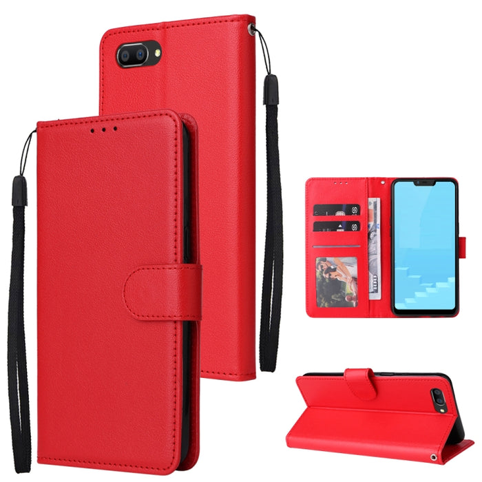 Estuche multifuncional de cuero con tapa horizontal y tres ranuras para tarjetas, For OPPO A15 / A15s / A35, For OPPO A5 / A3s / A12e / C1, For OPPO A37, For vivo Y31, For vivo Y91C / Y1s, For vivo Y53, For Xiaomi Redmi 10C