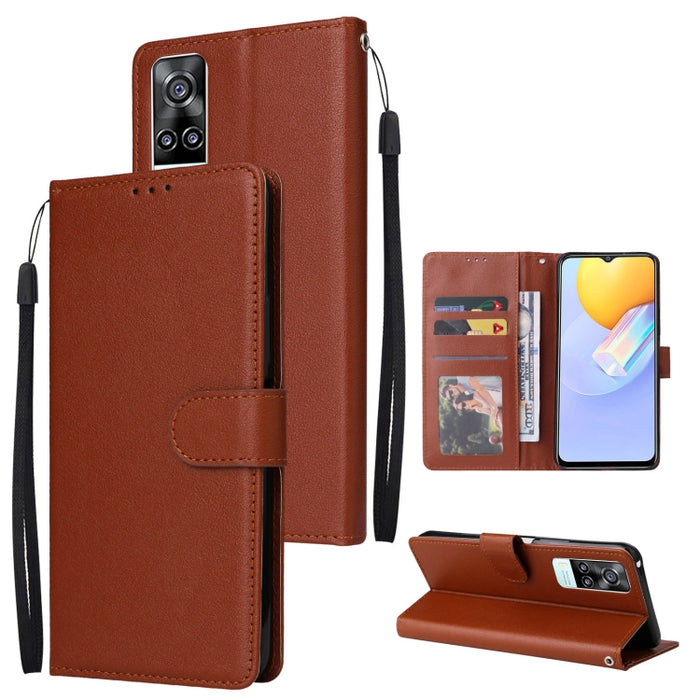 Estuche multifuncional de cuero con tapa horizontal y tres ranuras para tarjetas, For OPPO A15 / A15s / A35, For OPPO A5 / A3s / A12e / C1, For OPPO A37, For vivo Y31, For vivo Y91C / Y1s, For vivo Y53, For Xiaomi Redmi 10C