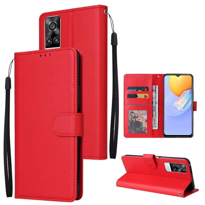 Estuche multifuncional de cuero con tapa horizontal y tres ranuras para tarjetas, For OPPO A15 / A15s / A35, For OPPO A5 / A3s / A12e / C1, For OPPO A37, For vivo Y31, For vivo Y91C / Y1s, For vivo Y53, For Xiaomi Redmi 10C