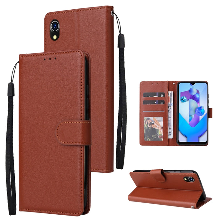 Estuche multifuncional de cuero con tapa horizontal y tres ranuras para tarjetas, For OPPO A15 / A15s / A35, For OPPO A5 / A3s / A12e / C1, For OPPO A37, For vivo Y31, For vivo Y91C / Y1s, For vivo Y53, For Xiaomi Redmi 10C