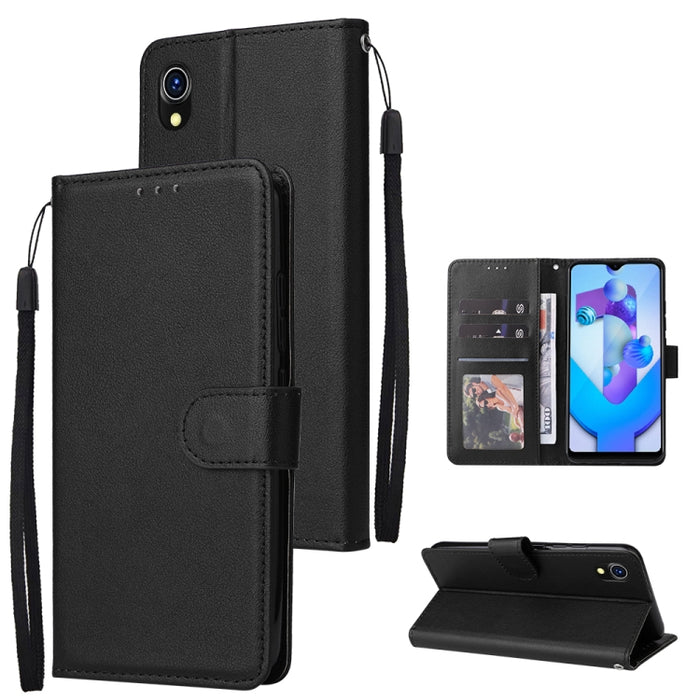 Estuche multifuncional de cuero con tapa horizontal y tres ranuras para tarjetas, For OPPO A15 / A15s / A35, For OPPO A5 / A3s / A12e / C1, For OPPO A37, For vivo Y31, For vivo Y91C / Y1s, For vivo Y53, For Xiaomi Redmi 10C