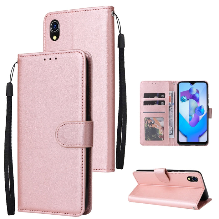 Estuche multifuncional de cuero con tapa horizontal y tres ranuras para tarjetas, For OPPO A15 / A15s / A35, For OPPO A5 / A3s / A12e / C1, For OPPO A37, For vivo Y31, For vivo Y91C / Y1s, For vivo Y53, For Xiaomi Redmi 10C