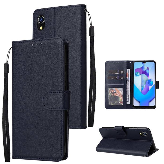 Estuche multifuncional de cuero con tapa horizontal y tres ranuras para tarjetas, For OPPO A15 / A15s / A35, For OPPO A5 / A3s / A12e / C1, For OPPO A37, For vivo Y31, For vivo Y91C / Y1s, For vivo Y53, For Xiaomi Redmi 10C