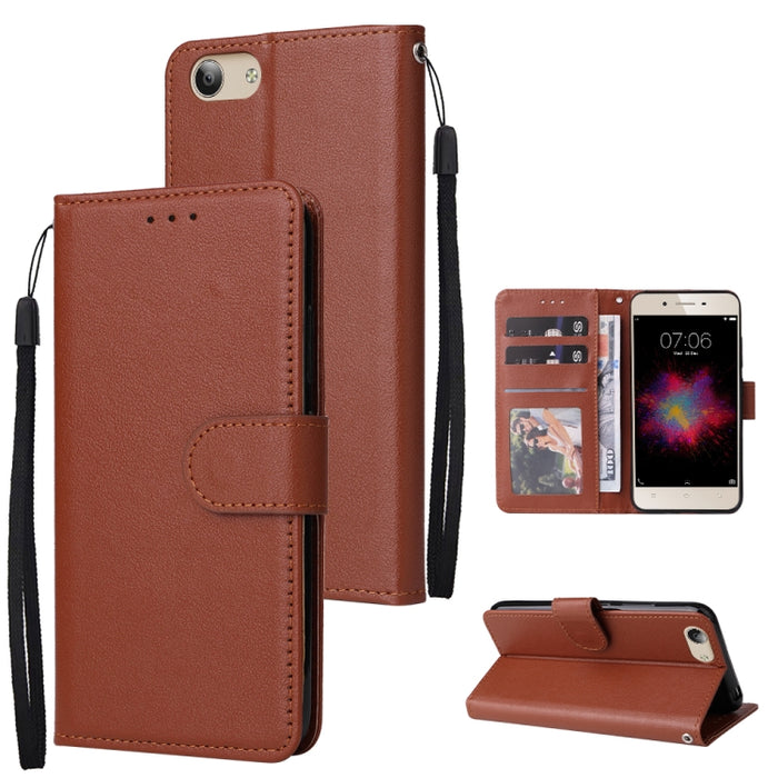 Estuche multifuncional de cuero con tapa horizontal y tres ranuras para tarjetas, For OPPO A15 / A15s / A35, For OPPO A5 / A3s / A12e / C1, For OPPO A37, For vivo Y31, For vivo Y91C / Y1s, For vivo Y53, For Xiaomi Redmi 10C