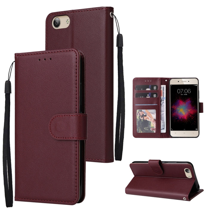 Estuche multifuncional de cuero con tapa horizontal y tres ranuras para tarjetas, For OPPO A15 / A15s / A35, For OPPO A5 / A3s / A12e / C1, For OPPO A37, For vivo Y31, For vivo Y91C / Y1s, For vivo Y53, For Xiaomi Redmi 10C