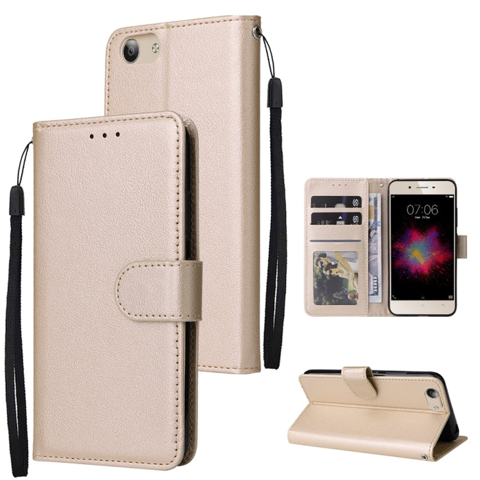 Estuche multifuncional de cuero con tapa horizontal y tres ranuras para tarjetas, For OPPO A15 / A15s / A35, For OPPO A5 / A3s / A12e / C1, For OPPO A37, For vivo Y31, For vivo Y91C / Y1s, For vivo Y53, For Xiaomi Redmi 10C