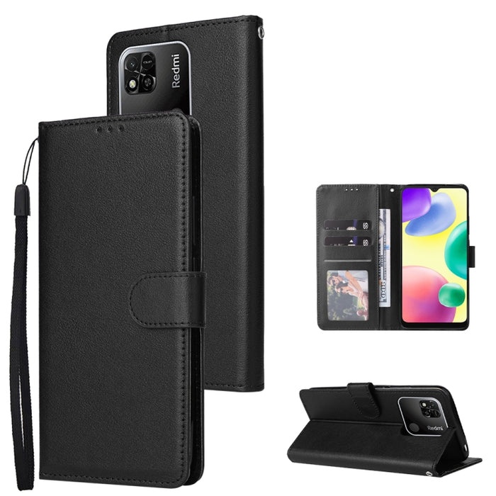 Estuche multifuncional de cuero con tapa horizontal y tres ranuras para tarjetas, For OPPO A15 / A15s / A35, For OPPO A5 / A3s / A12e / C1, For OPPO A37, For vivo Y31, For vivo Y91C / Y1s, For vivo Y53, For Xiaomi Redmi 10C