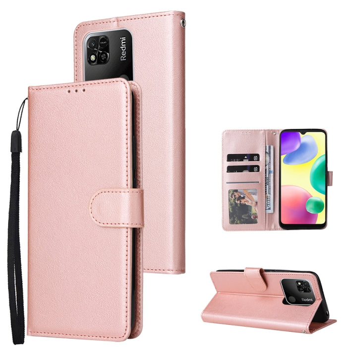 Estuche multifuncional de cuero con tapa horizontal y tres ranuras para tarjetas, For OPPO A15 / A15s / A35, For OPPO A5 / A3s / A12e / C1, For OPPO A37, For vivo Y31, For vivo Y91C / Y1s, For vivo Y53, For Xiaomi Redmi 10C